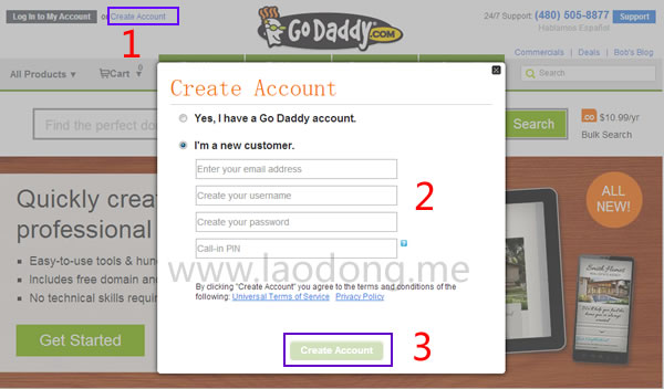 最新GoDaddy新账户注册教程 拥有自己的域名账户-图片1