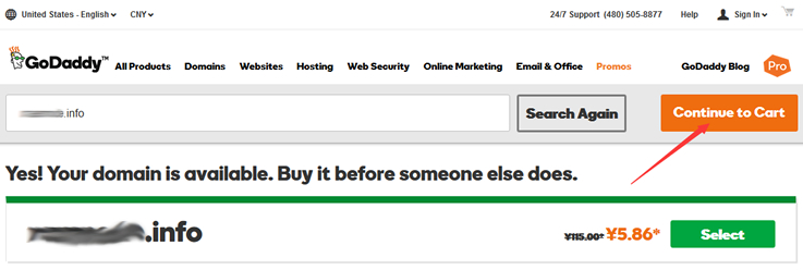 GoDaddy新注册.INFO域名首年7元技巧和购买过程-图片2