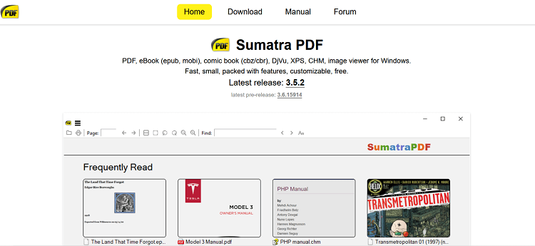 SumatraPDF免费阅读器推荐  支持PDF/ePub/Mobi/CHM等格式