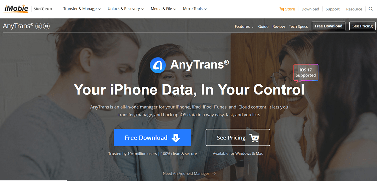 AnyTrans 苹果iOS设备数据管理备份工具软件推荐