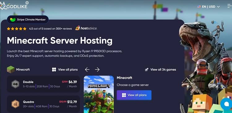 开服神器 Godlike.host:$2/月即可解锁 2GB 内存,美/荷低延迟节点任选